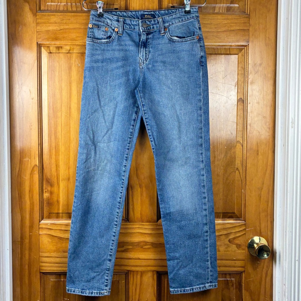 Polo Ralph Lauren Boys Hampton Straight Blue Denim Jeans Size 14 Classic Preppy